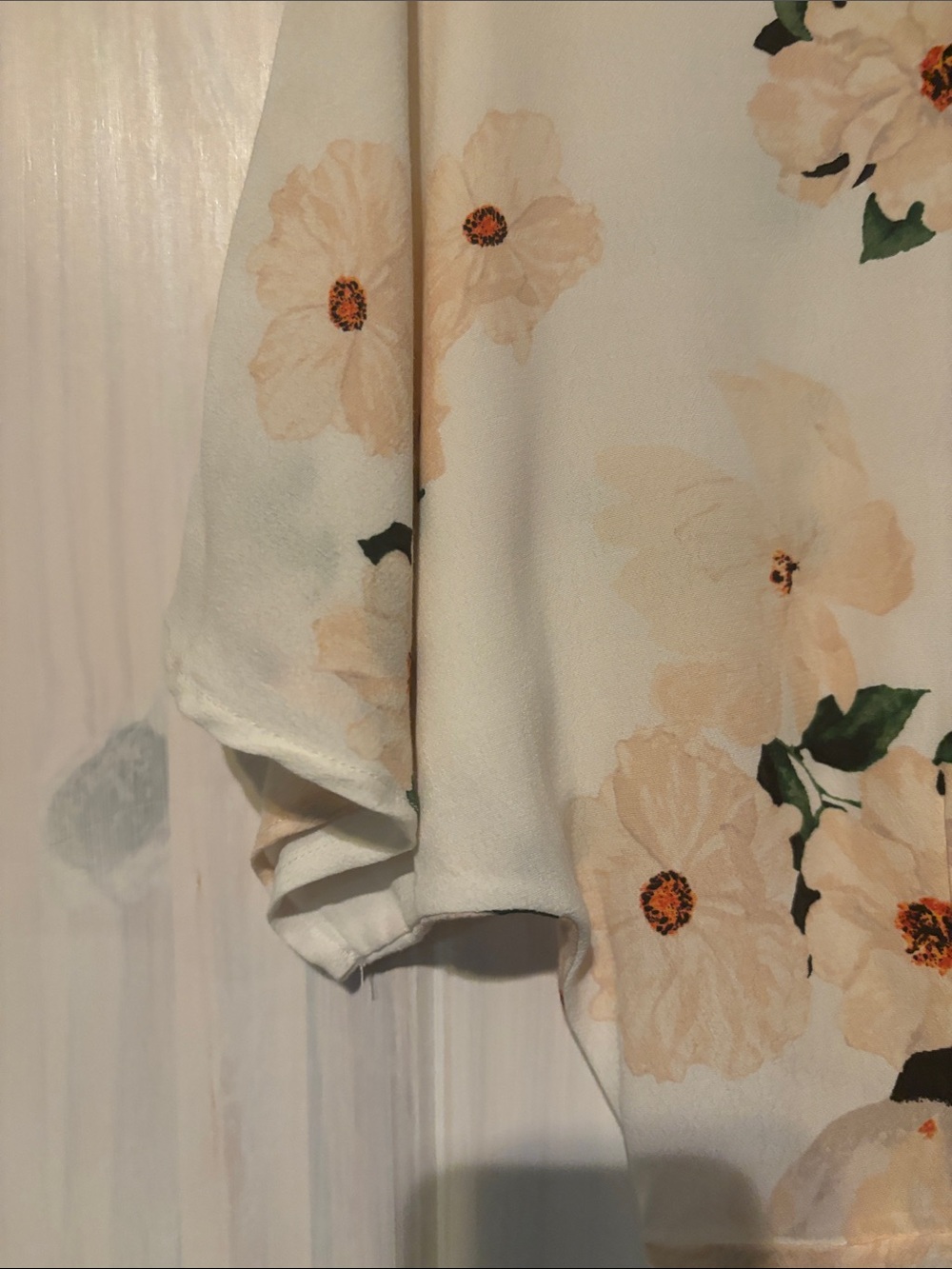 Dynamite Cream Floral Wrap Romper - Picture 9 of 10